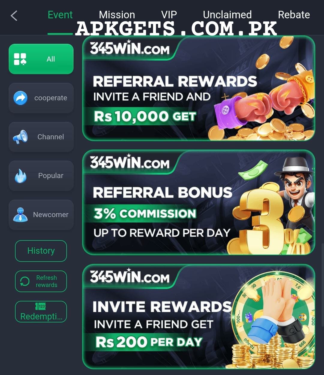 Agent & Team Income in 345Win